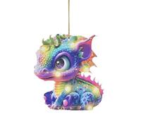 Colgante Árbol de Navidad Adorable adorno navideño de bebé dragón volador 2D forma única y diseño encantador que añade un brillo a la atmósfera navideña HogarFiesta de Vacaciones (D, One Size)