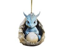 Colgante Árbol de Navidad Adorno colgante de Navidad acrílico con forma de huevo de dragón de Navidad adorno colgante para árbol de Navidad HogarFiesta de Vacaciones (B, 8x5x1cm)