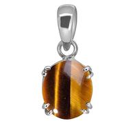 Colgante Ashtadhatu con piedra de ojo de tigre de 7,19 quilates, certificado de ojo de tigre natural y medallón chapado en plata, sin calefacción y sin tratar, propósito astrológico para hombres y