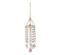Colgante atrapasueños para decoración de cristal con efecto de campanilla de viento, colgante reflectante para decoración de patio exterior e interior, patrones de luz que mejoran