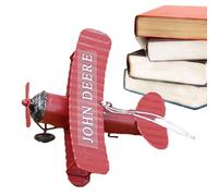 Colgante avión biplano retro - Modelo de avión vintage de metal para decoración interior | Mini planeador de hierro estilo antiguo para oficina, estudio, vitrina, biblioteca