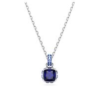 Colgante Birthstone, Talla cuadrada, Septiembre, Azul, Baño de rodio OS