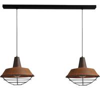 Colgante Braun Antiguo Hecho a Mano Ø45cm Parrillas Negro 2xE27 Péndulo Luz