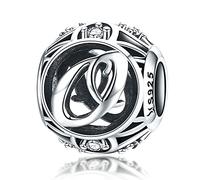 Colgante Charm, 26 letras inglesas, plata ley 925, pulseras y collares y europeos