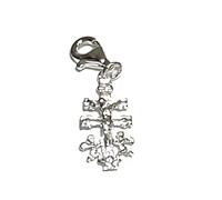 Colgante Charm Cruz de caravaca Plata de Ley 925. Caravaca de 17 mm + mosquetón 9 mm. Estuche incluido