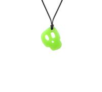 Colgante Chewigem Skull - Brilla en la Oscuridad, Texturizado y Suave, Discreto, Collar Masticable y Masticador Sensorial | Ayuda Calmante para SPD, Autismo, ADHD | Masticadores Leves - Moderados | Reducción de la Ansiedad y Mejora del Enfoque.