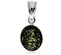 Colgante clásico de ámbar báltico auténtico y plata de ley sin cadena - 396, 12x10 mm / 2.4 x 1.1 cm, 18.99 pulgadas 18.7375, Ámbar