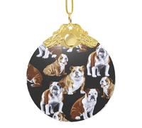 Colgante clásico redondo de cristal con clip de metal para árbol y decoración del hogar