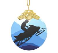 Colgante clásico redondo de cristal con clip de metal para decoración de árbol y hogar