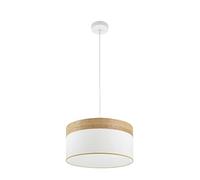 Colgante Cloe 1xe27 Blanco/blanca-madera Clara Regx40x40 cm