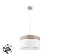 Colgante cloe 1xe27 niquel/blanca-madera gris regx40x40 cm