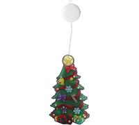 Colgante - Colgante a Pilas con Ventosa, diseño de árbol de Navidad, pequeño, luz Blanca cálida. Ideal para decoración Festiva.*