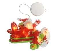 Colgante - Colgante a Pilas con Ventosa en Forma de avión navideño, pequeño, luz Blanca cálida para Decoraciones Festivas
