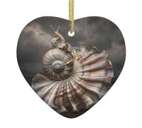 Colgante colgante de cerámica para árbol de Navidad con diseño de caracol WHJSHOP con falda, decoración de centros comerciales, supermercados, tiendas