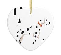 Colgante colgante de cerámica para árbol de Navidad con texto en inglés "WHJDPP Dalmatian Walking on Letras", diseñado específicamente para vacaciones, de 3.1 x 3.1 pulgadas