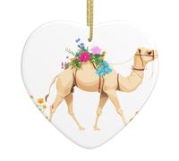 Colgante colgante de cerámica para árbol de Navidad, DDCXZPP Camel cargado con flores estampadas, hogares, centros comerciales, supermercados y tiendas