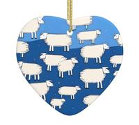 Colgante colgante de cerámica para árbol de Navidad, DDCXZPP una bandada de algodón, ovejas, impresiones de hogares, centros comerciales, supermercados y tiendas