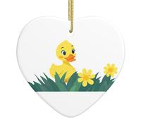 Colgante colgante de cerámica para árbol de Navidad, diseño de DDCXZPP Little Duck in the Yellow Flower Prints Homes, centros comerciales, supermercados y tiendas