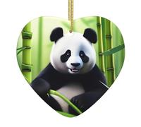 Colgante colgante de cerámica para árbol de Navidad, diseño de panda jugando al agua, decoración de centros comerciales, supermercados, tiendas