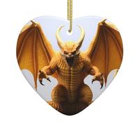 Colgante colgante de cerámica para árbol de Navidad, diseño de WHJSSF de murciélago, colmillo de monstruo, diseñado específicamente para vacaciones de 3.1 x 3.1 pulgadas