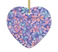 Colgante colgante de cerámica para árbol de Navidad, diseño WHJSSF brillante, bonito patrón de 3.1 x 3.1 pulgadas