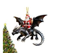 Colgante con colgante de Navidad, figura delmítica dragón de Papá Noel, recuerdo estacional de Navidad, estilo para celebraciones de invierno, exposición interior , momento de intercambio de