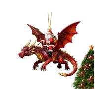 Colgante con colgante de Navidad, figura delmítica dragón de Papá Noel, recuerdo estacional de Navidad, estilo para celebraciones de invierno, exposición interior , momento de intercambio de