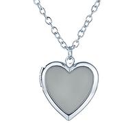 Colgante con collar, en forma de Corazón de Yumilok se ilumina en la noche, se puede poner foto, para mujer, niños, azul claro