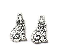 Colgante con forma de gato para proyectos DIY, cosplay, disfraces, aleación, diseño sencillo, 2,1 x