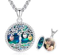 Colgante con Foto Plata de Ley 925 - Collar Árbol de la Vida Personalizado para Mujeres - Medallón de Memoria