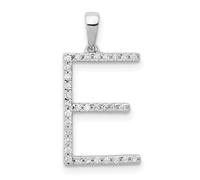 Colgante con inicial de diamante de 14 quilates en oro blanco a elegir entre iniciales y A B C D E F G H I J K L M N O P R S T V W, Metal, Diamante blanco