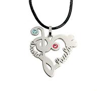 Colgante con Nombre -Diseño:Clave de Sol y FA -Plata de Ley 925 -Regalos para músicos -Colgante Personalizado -Regalos Originales