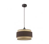 Colgante con pantalla de tela natural modelo kandy fabrilamp