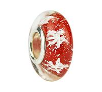 Colgante con plata de ley 925 Core de Navidad nieve encanto de navidad de cristal de copo de nieve colgantes para pulsera de Pandora encantos