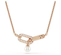 Colgante Constella, Perla de cristal, Talla redonda, Blanco, Acabado en oro rosa de 18 quilates OS