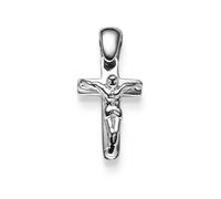 Colgante Cruz Con Cuerpo 19x9mm De 585 Oro Blanco Brillante Joyería De Cuello