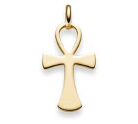 Colgante Cruz Egipcia Vida Y Renacimiento De 585 Oro Amarillo 31x15mm