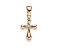 Colgante Cruz Redondeado 23,5x12mm de 750 Oro Oro Rosa Brillante