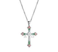 Colgante Cuz de Asturias en Plata de Ley y circonitas. La Cruz de la Victoria se convirtió en el Emblema heráldico del Principado de Asturias