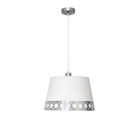 Colgante dalia 1xe27 blanco/plata regx40x40 cm