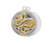 Colgante de acero inoxidable con diseño de corazón y estrella de mariposa y abejas de doble color, 11 opciones elegantes, alas lisas, joyería simbólica de acero inoxidable, talla única, como se
