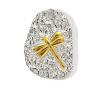 Colgante de acero inoxidable con diseño de corazón y estrella de mariposa y abejas de doble color, 11 opciones elegantes, alas lisas, joyería simbólica de acero inoxidable, talla única, como se