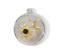 Colgante de acero inoxidable de doble color, diseño de corazón, estrella, mariposa, abejas, 11 opciones elegantes, alas lisas, estrella, luna, corazón, regalo, talla única, como se describe, como se