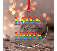 Colgante de acrílico manchado para ventana Love Has No Limits, vidrieras de colores homosexuales lesbianas bolas LGTBQ apoyo comunitario ventana interior hogar dormitorio decoración transparente