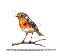 Colgante de acrílico para pájaros de 8 pulgadas para decoración de pared de ventana interior con cadena de metal larga para interior del hogar