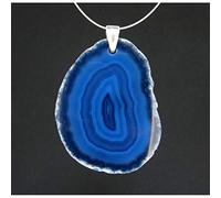 Colgante de Agata (baño de Plata) Color Azul Minerales y Cristales, Belleza energética, Meditacion, Amuletos Espirituales