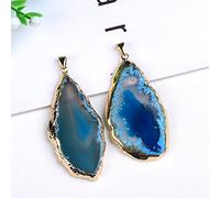 Colgante de ágata natural en forma de tabletas de piedra curativa mineral cruda, gemas de amor que aumentan el encanto para joyería unisex, recuerdo, estilo 2, 2 unidades