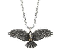 Colgante de águila voladora para hombres, alas de águila calva, collar punk halcón animal joyas para hombre
