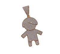 Colgante de aleación Etoile, estilo hip hop con circonitas para hombre y mujer, con forma de figura pequeña y cristales brillantes incrustados, ideal para fiestas y festividades (sin cadena) nuevo