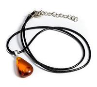 Colgante de ámbar báltico hecho a mano para mujer, diseño de gota de ámbar pulido con cordón, mittellanger, Gema, Ámbar